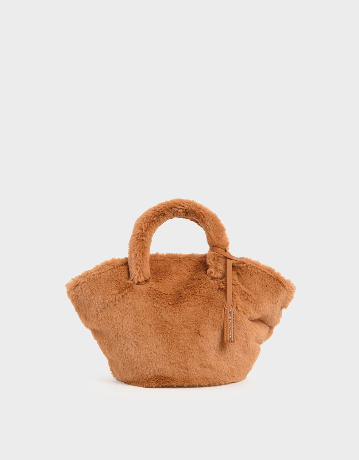 

Textured Trapeze Bag, Tan