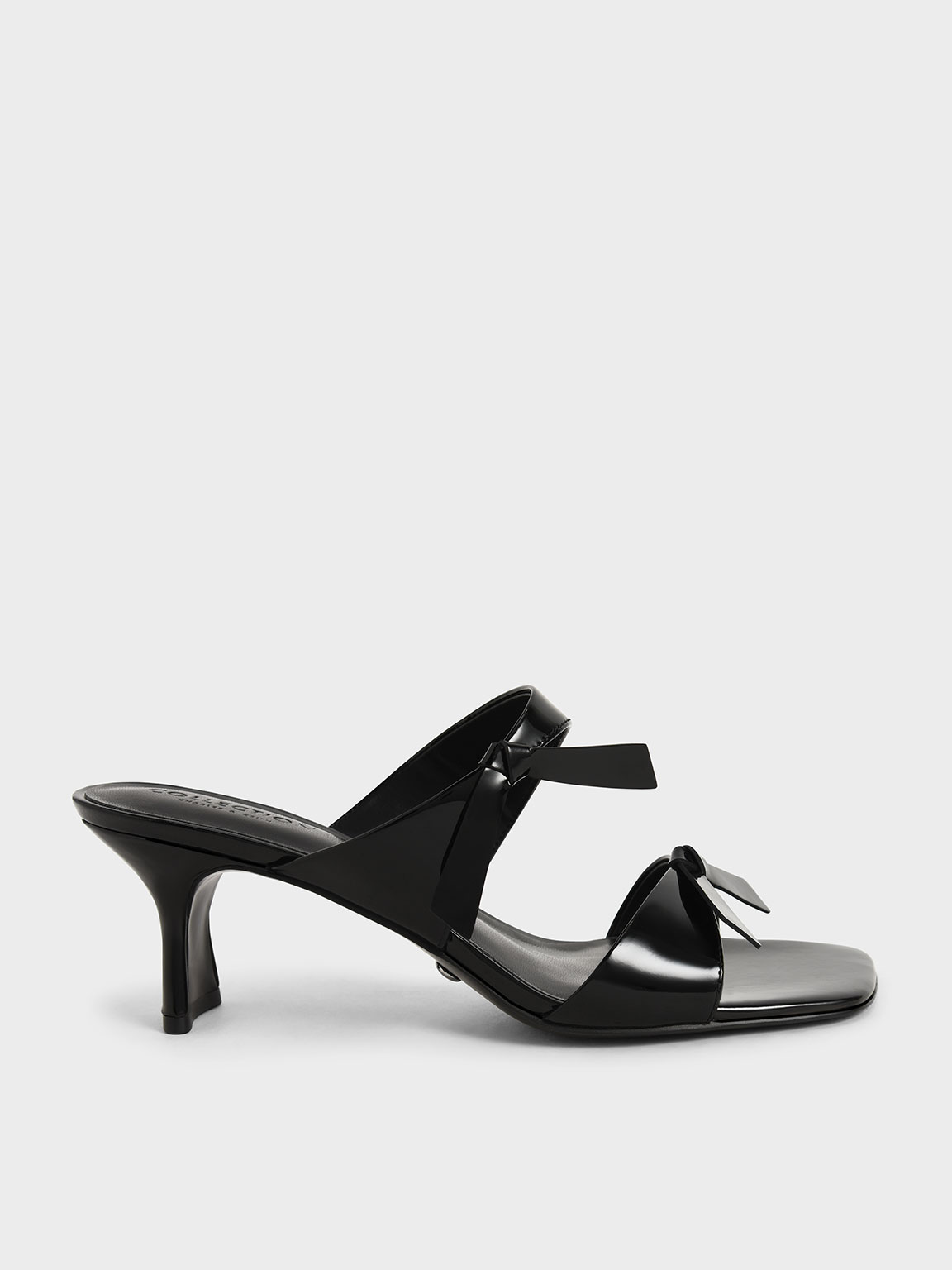 

Patent Leather Bow-Tie Blade Heel Mules