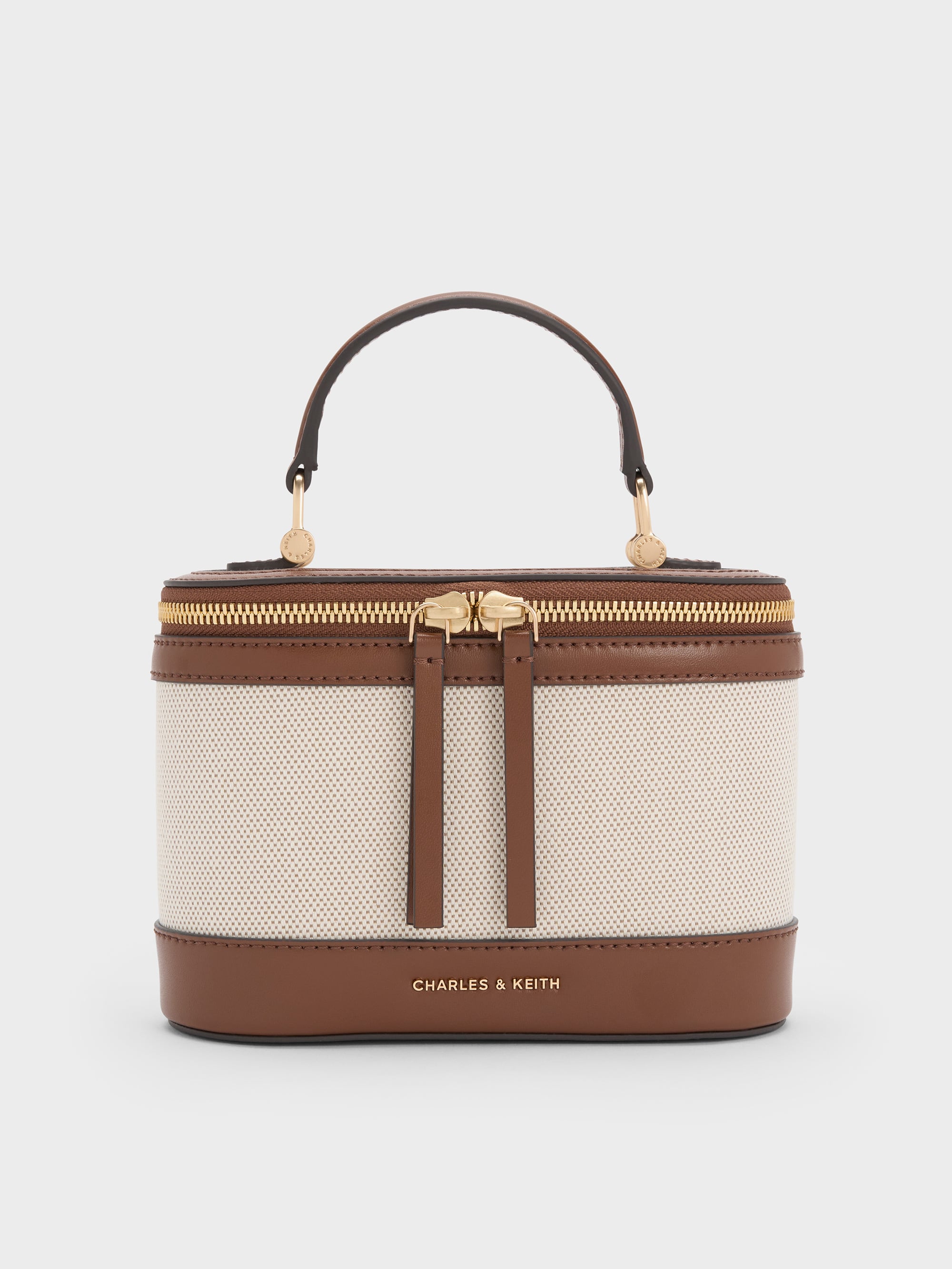 Charles & Keith - Enola Canvas Top Handle Vanity Bag