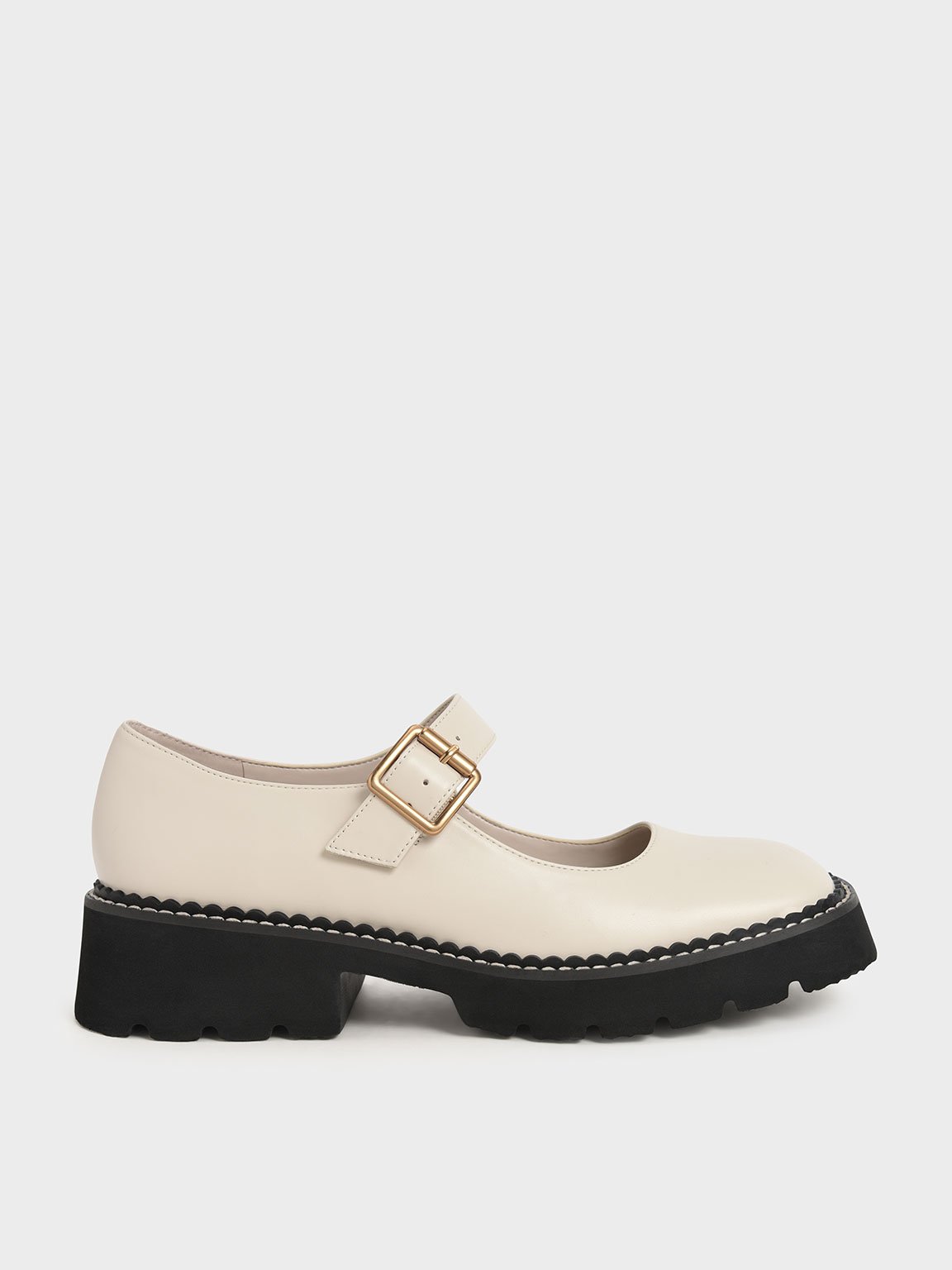 Chalk Metallic Buckle Mary Janes CHARLES KEITH UK
