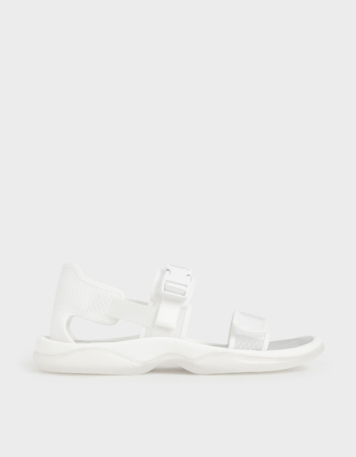 

Mesh Chunky Sandals, White