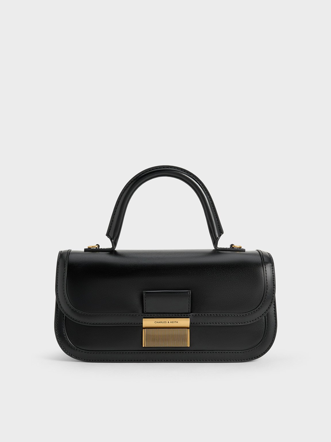 Charles & Keith - Charlot Elongated Top Handle Bag In Black