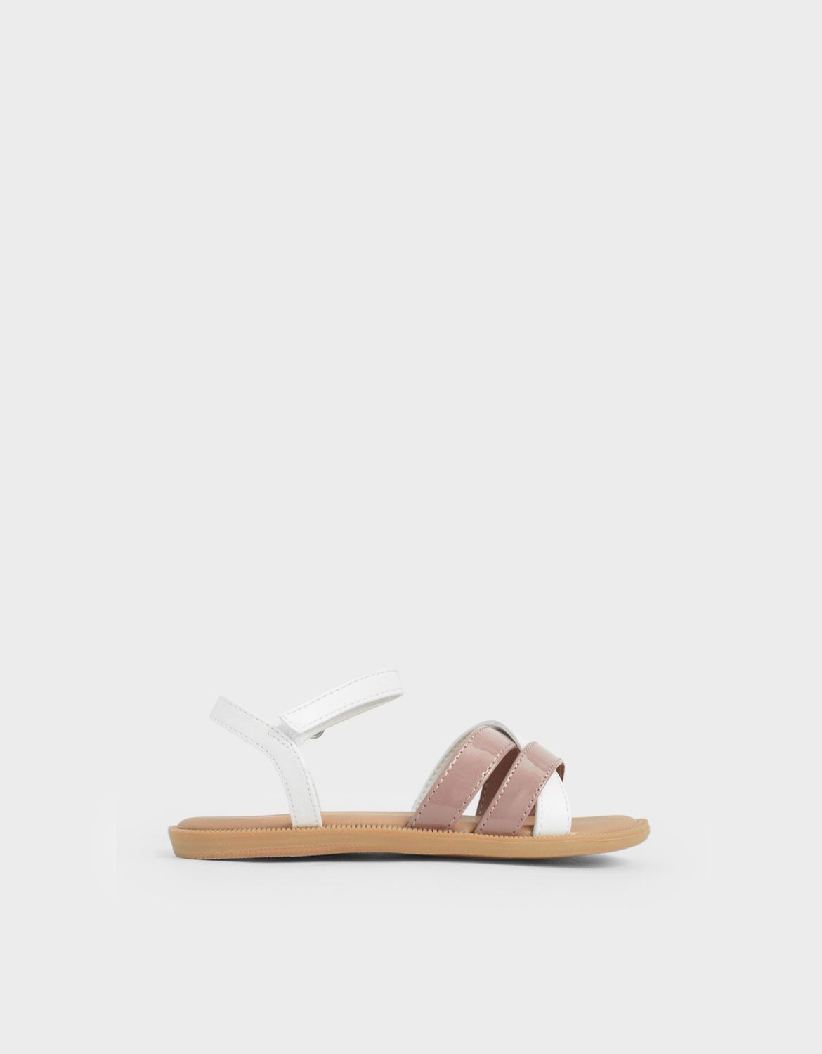 

Girls' Patent Strappy Sandals, White