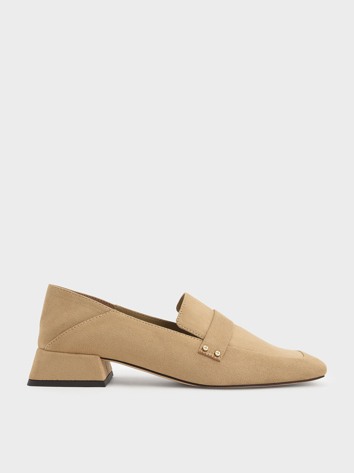 

Textured Square-Toe Step-Back Penny Loafers