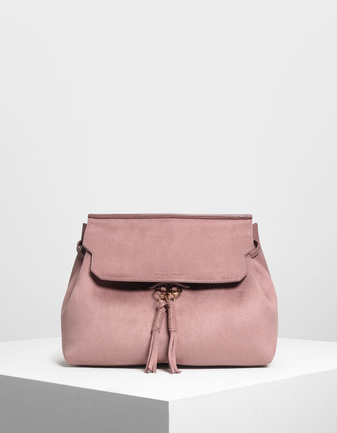 

Tassel Detail Front Flap Backpack, Mauve