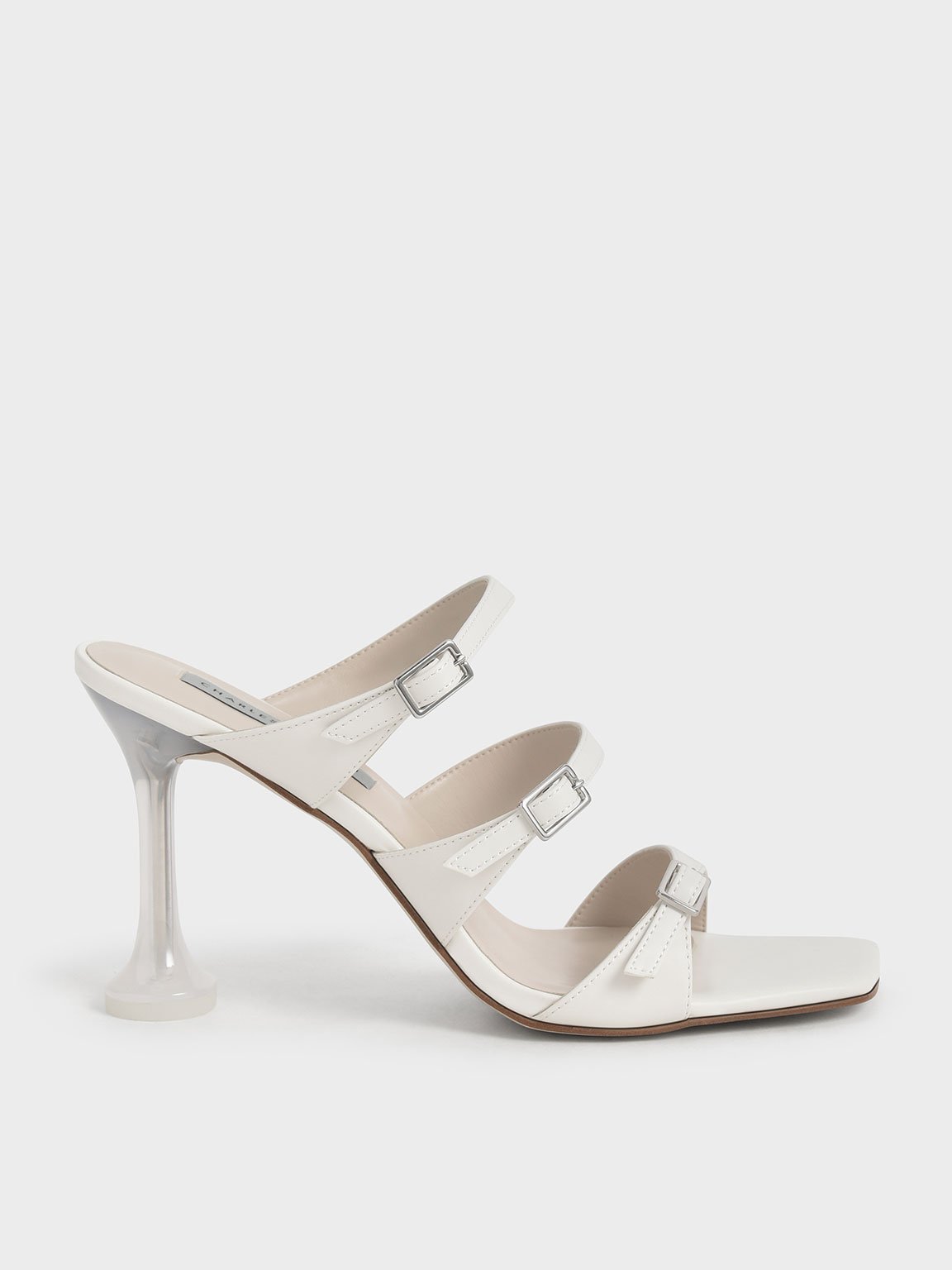

Triple Strap Sculptural Heel Mules