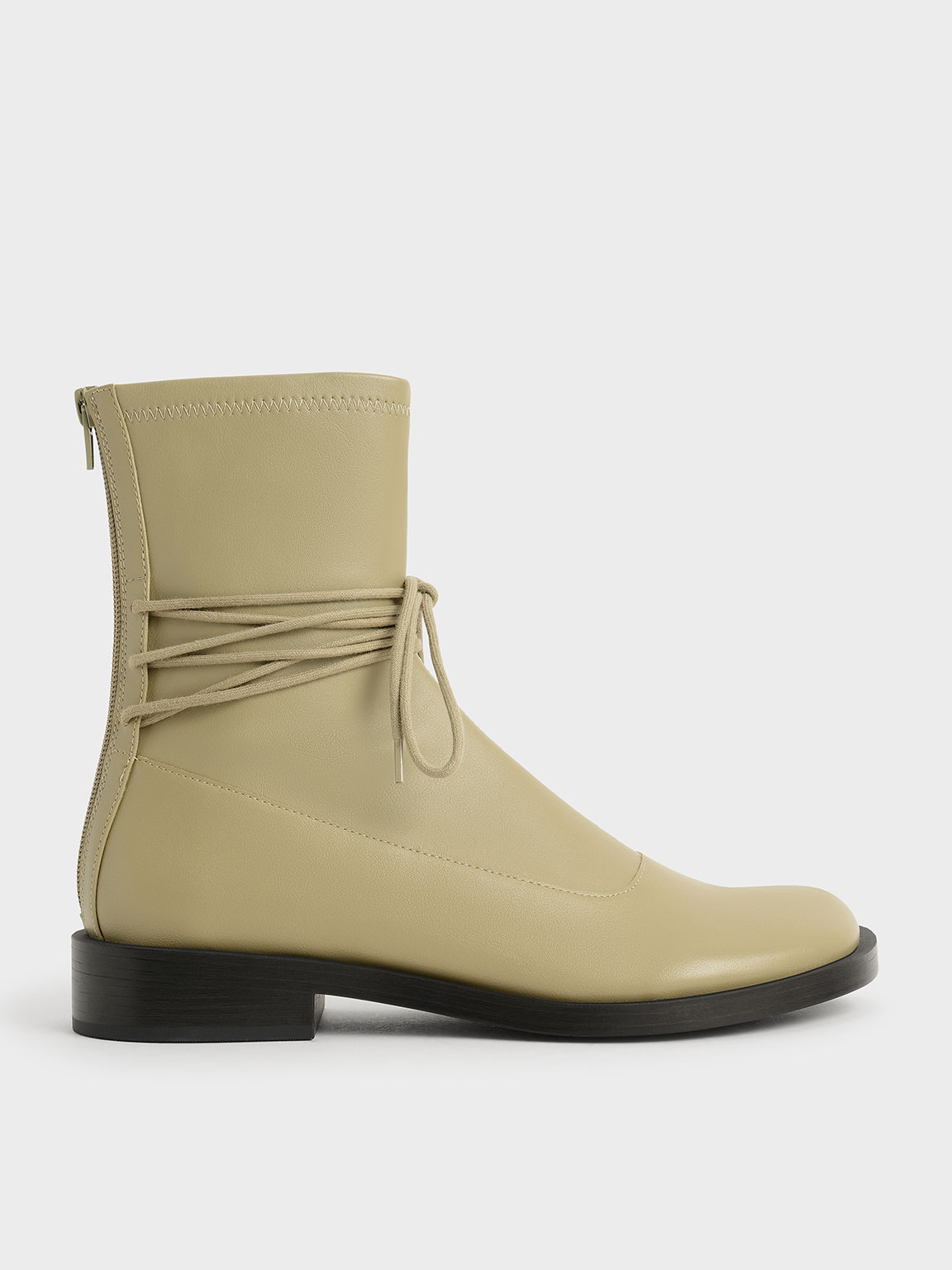 

Lace-Detail Zip-Up Ankle Boots