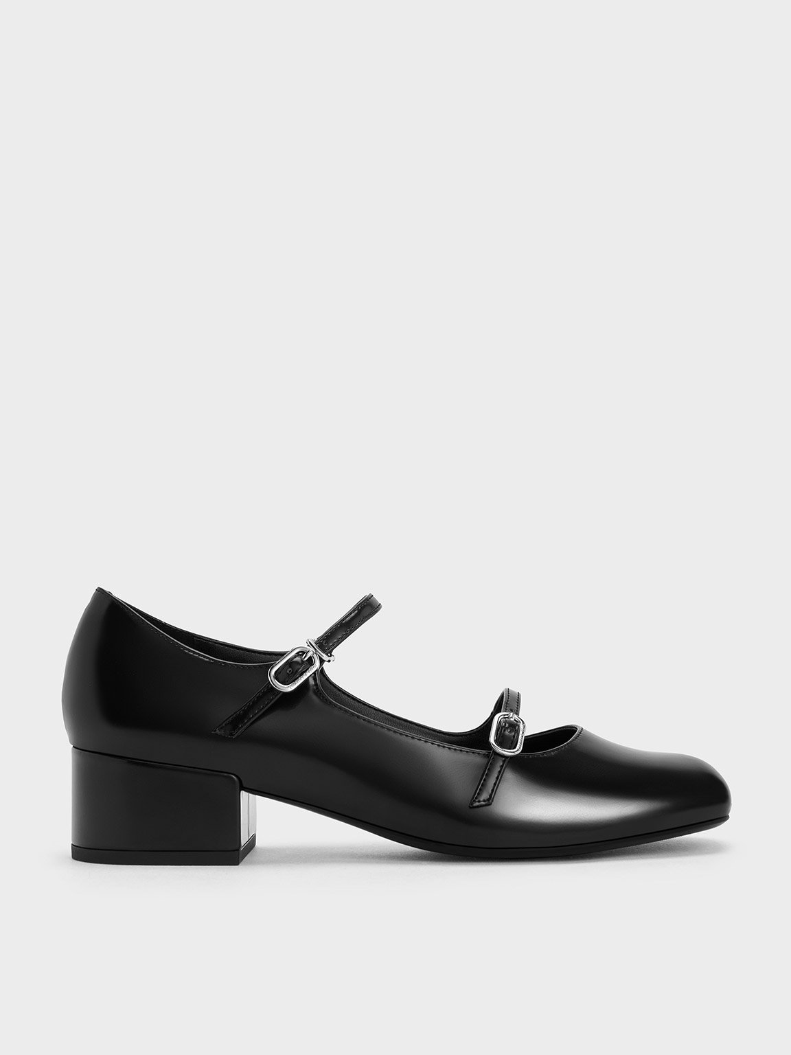 Charles & Keith - Double-Strap Block-Heel Mary Janes