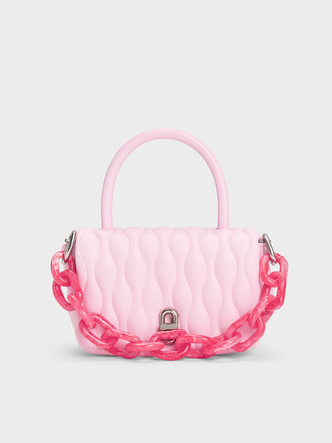 Charles Keith Iva Boxy Top Handle Bag In Pink ModeSens