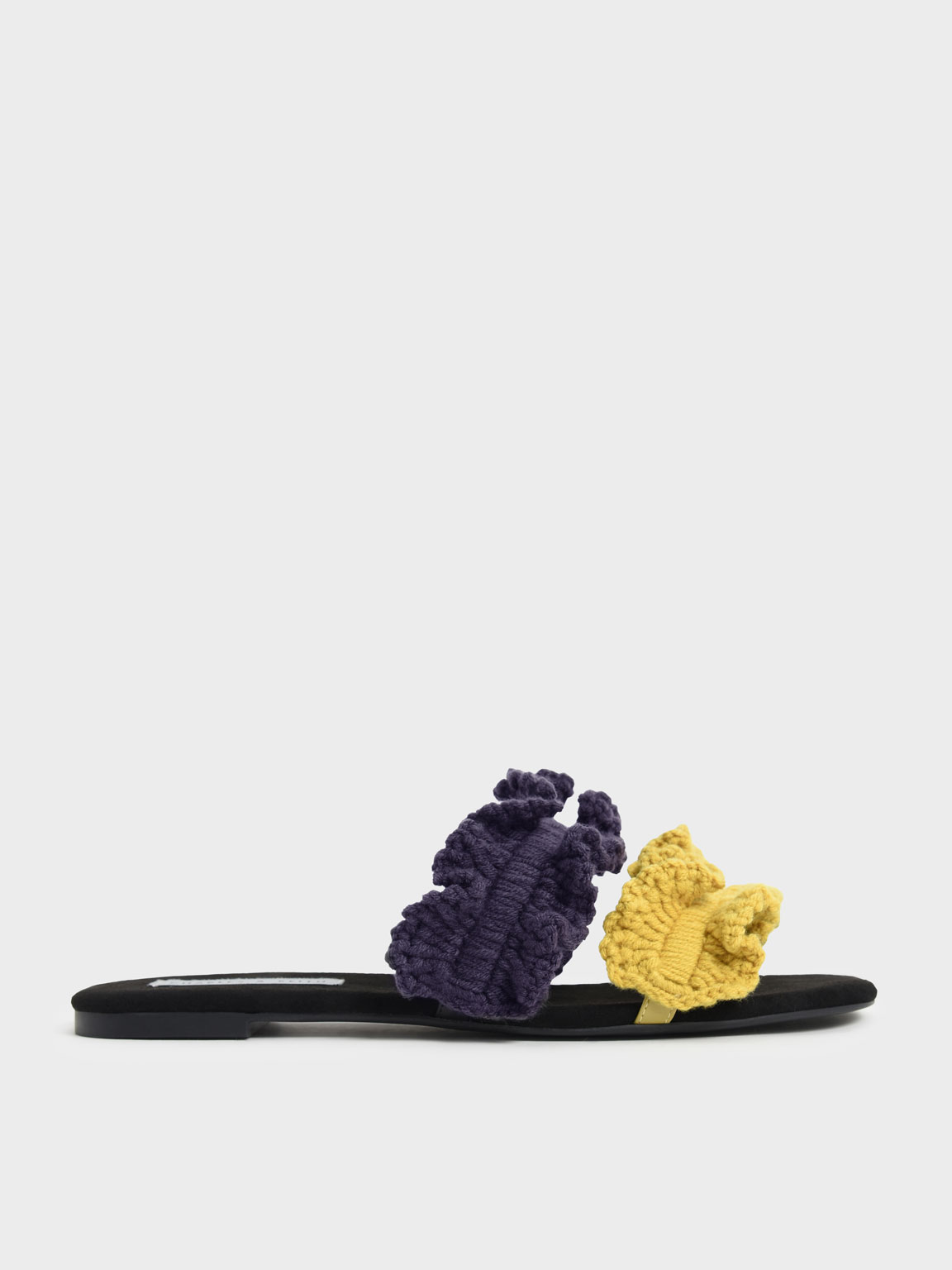 

Ruffle Knit Slide Sandals, Multi