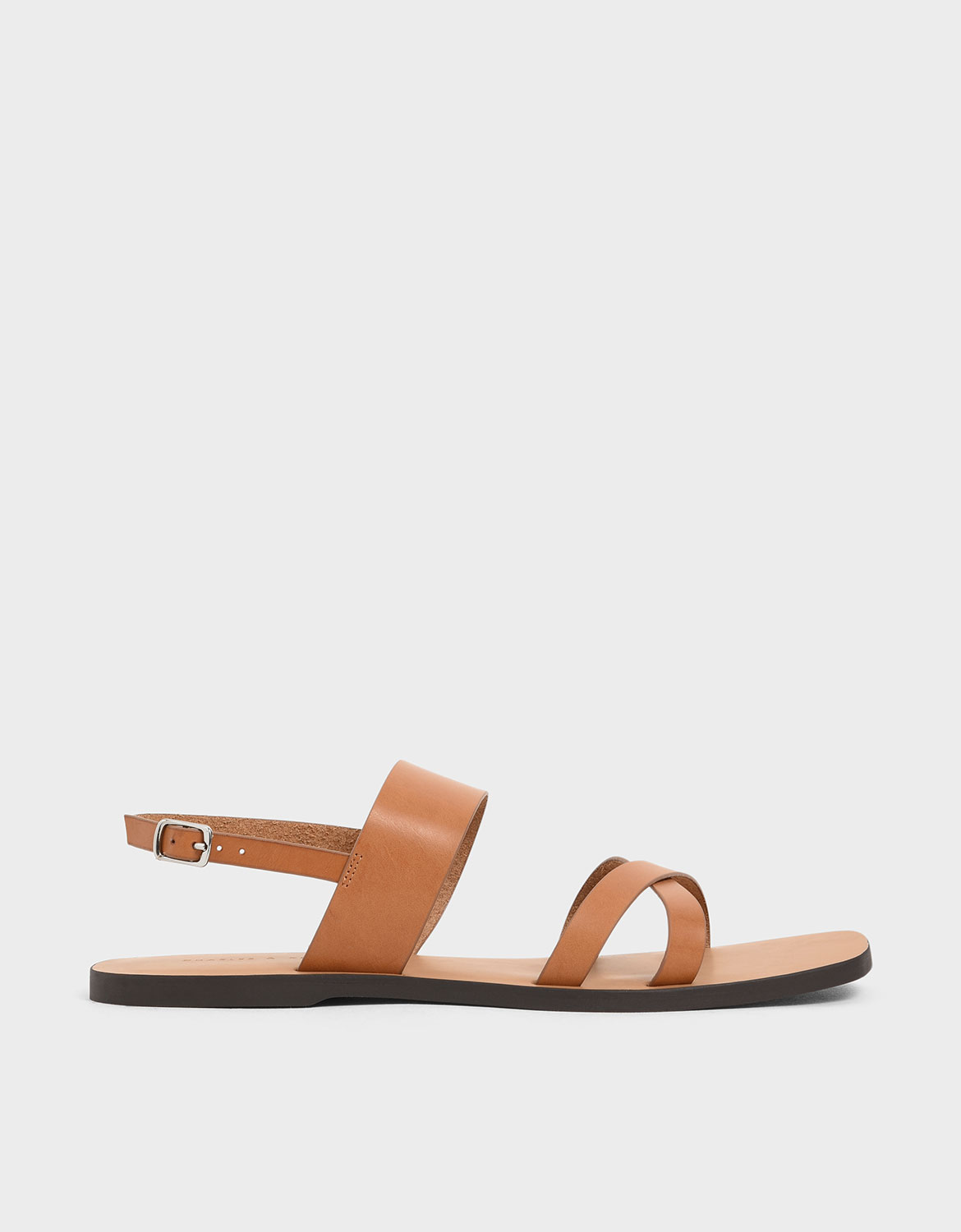 

Thick Strap Flats, Cognac