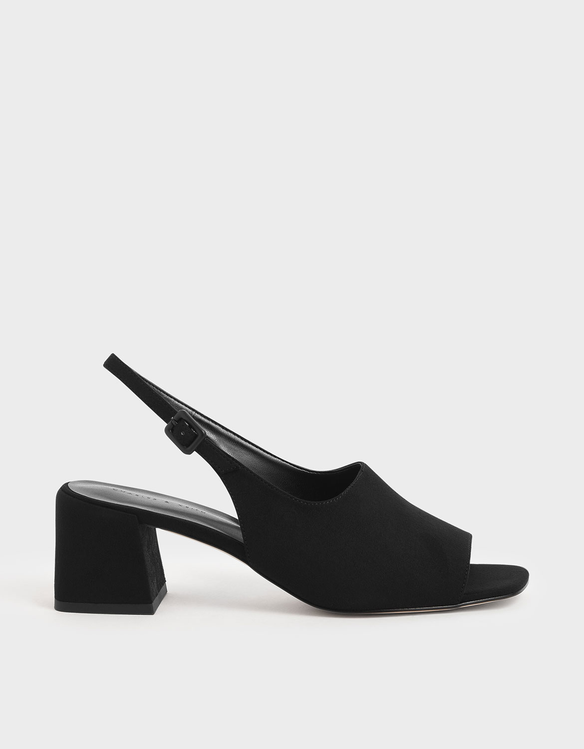 

Textured Slingback Block Heels, Black