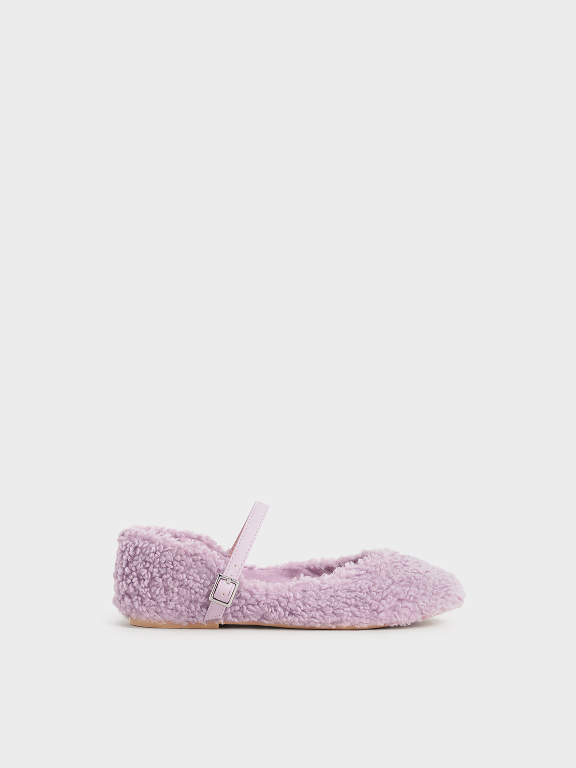 

Girls' Furry Mary Jane Flats