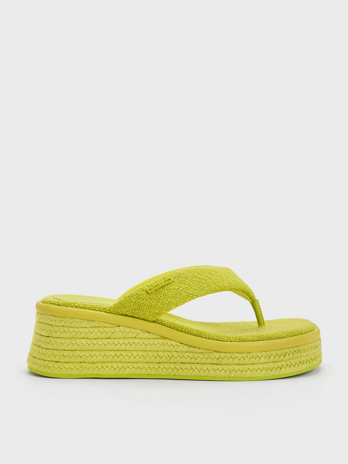 Lime Woven Espadrille Thong Sandals - CHARLES & KEITH UK