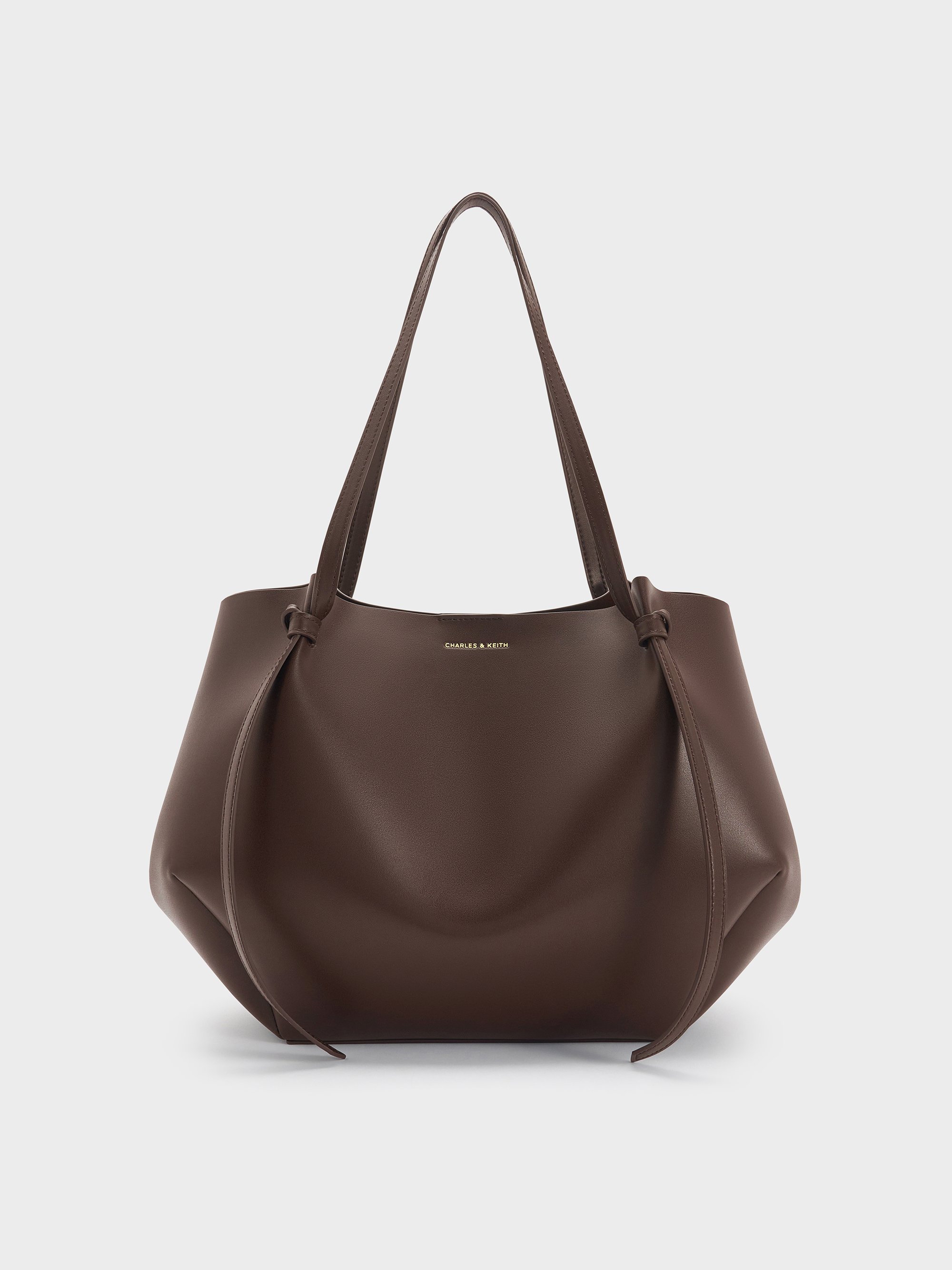 Charles & Keith - Large Calla Tote Bag In Brown