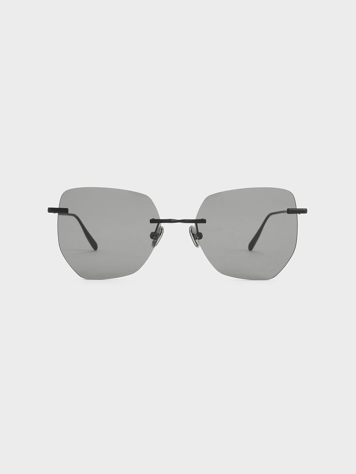 Black Rimless Geometric Sunglasses CHARLES & KEITH UK