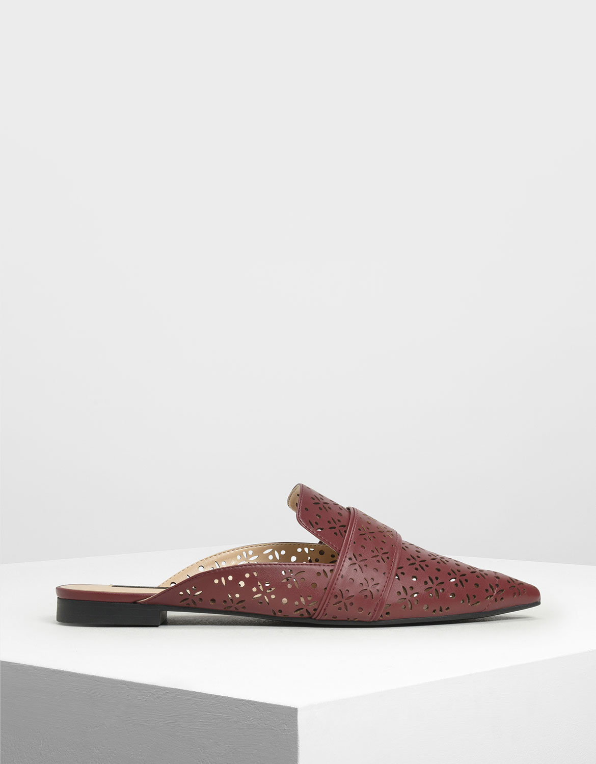 

Motif Pointed Toe Mules, Burgundy