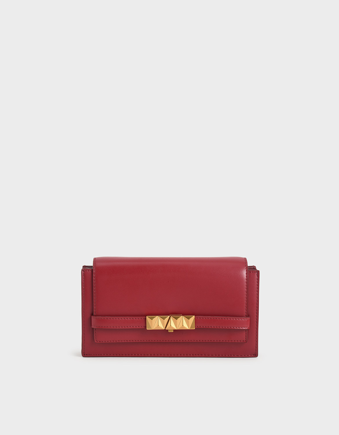 

Metallic Push-Lock Wallet, Red