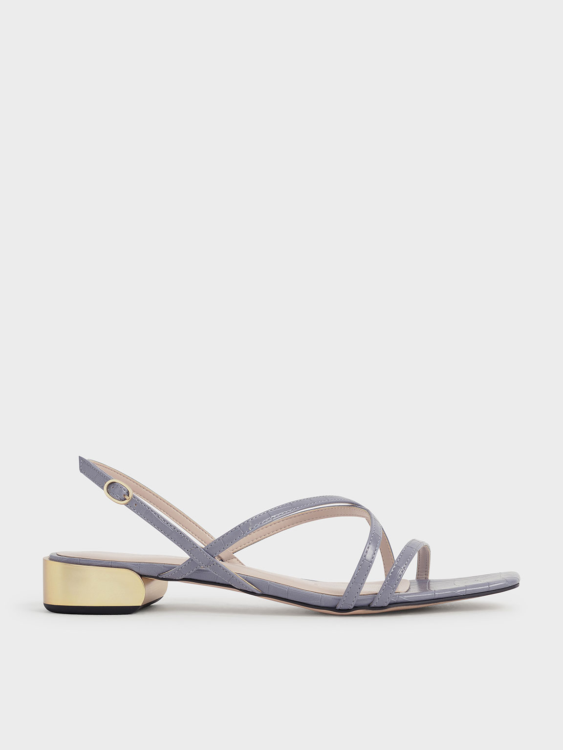 

Metallic Accent Strappy Sandals