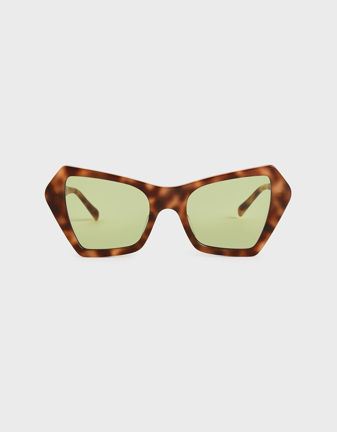 

Geometric Frame Tortoiseshell Sunglasses, T. shell