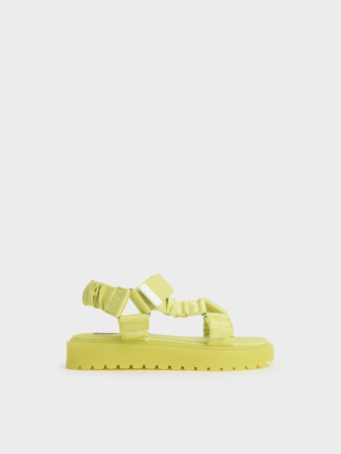 

Girls' Fabric Ruched Sports Sandals, Yellow