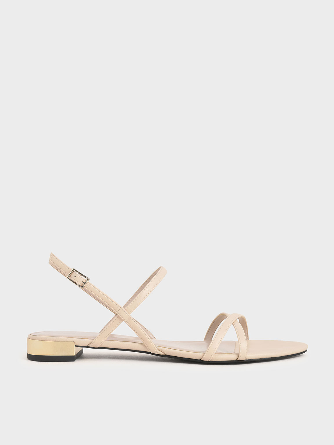 

Strappy Flat Sandals, Chalk