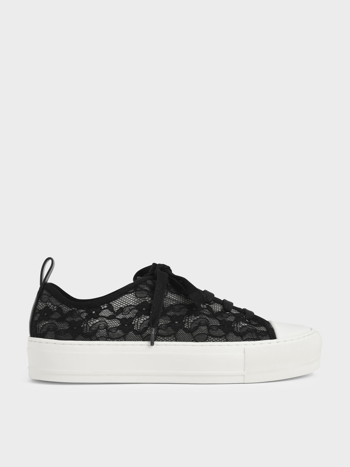 

Lace Low-Top Sneakers, Black