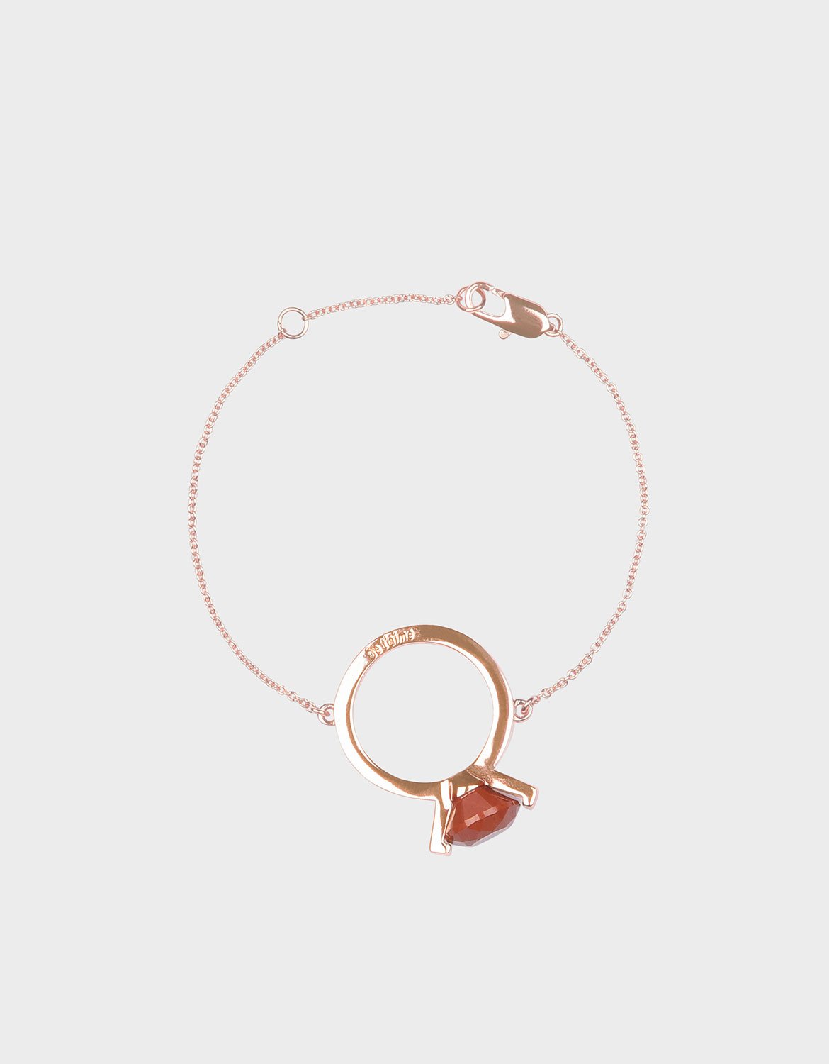 

Red Jasper Stone Ring Bracelet, Rose gold