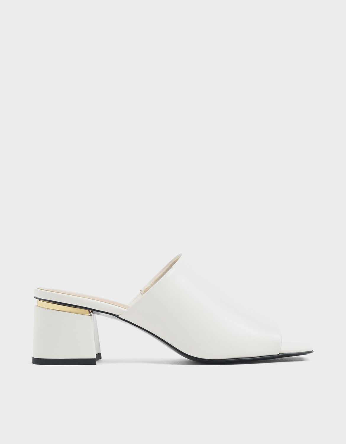 

Block Heel Slide Sandals, Chalk