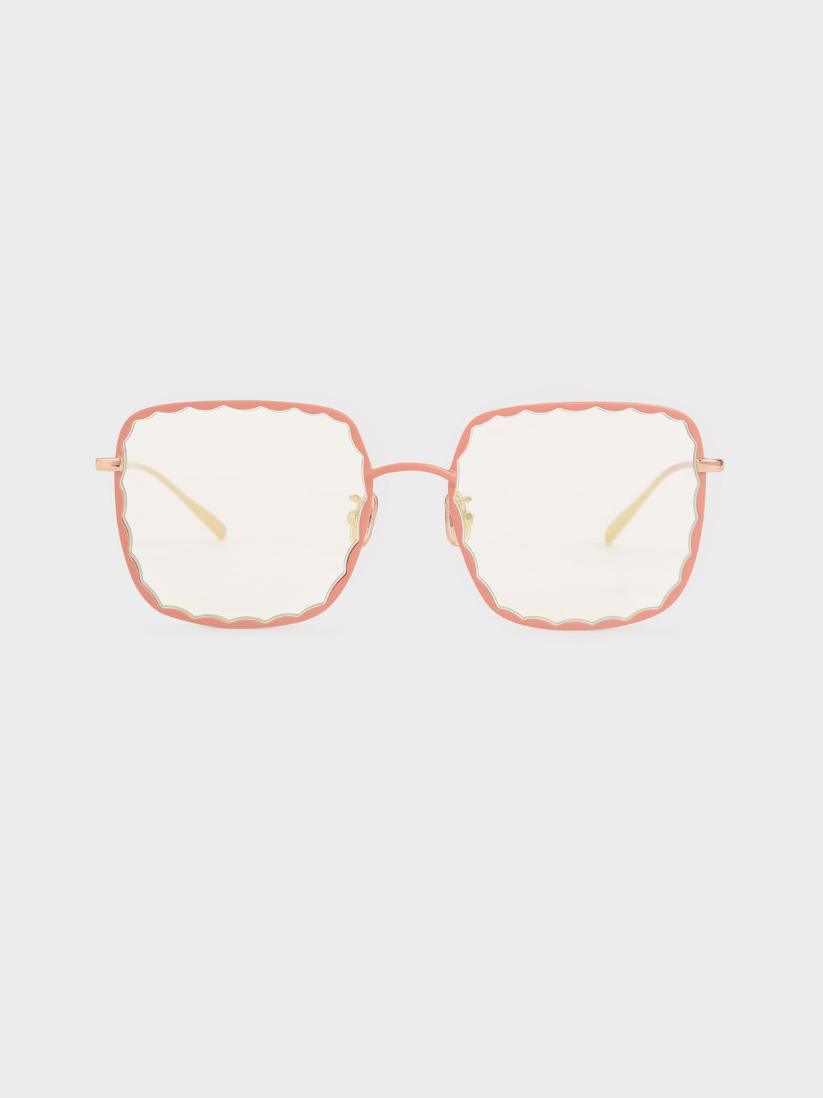 

Scallop Trim Butterfly Sunglasses, Pink
