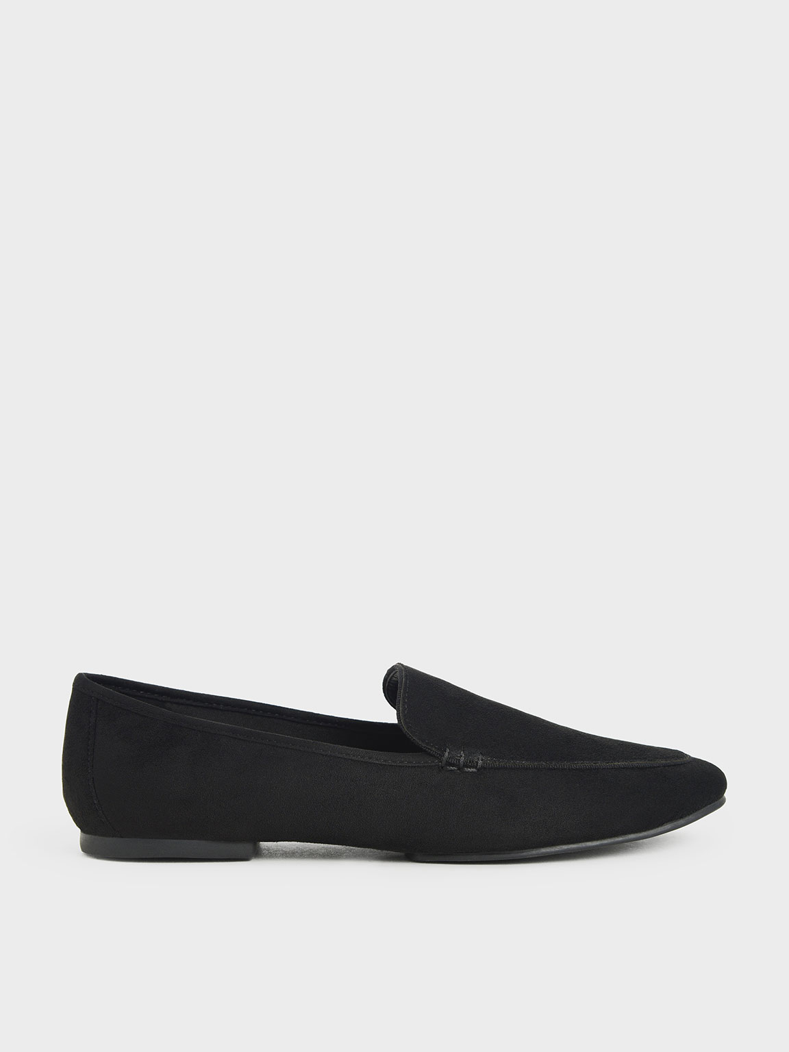 

Textured Loafer Flats, Black