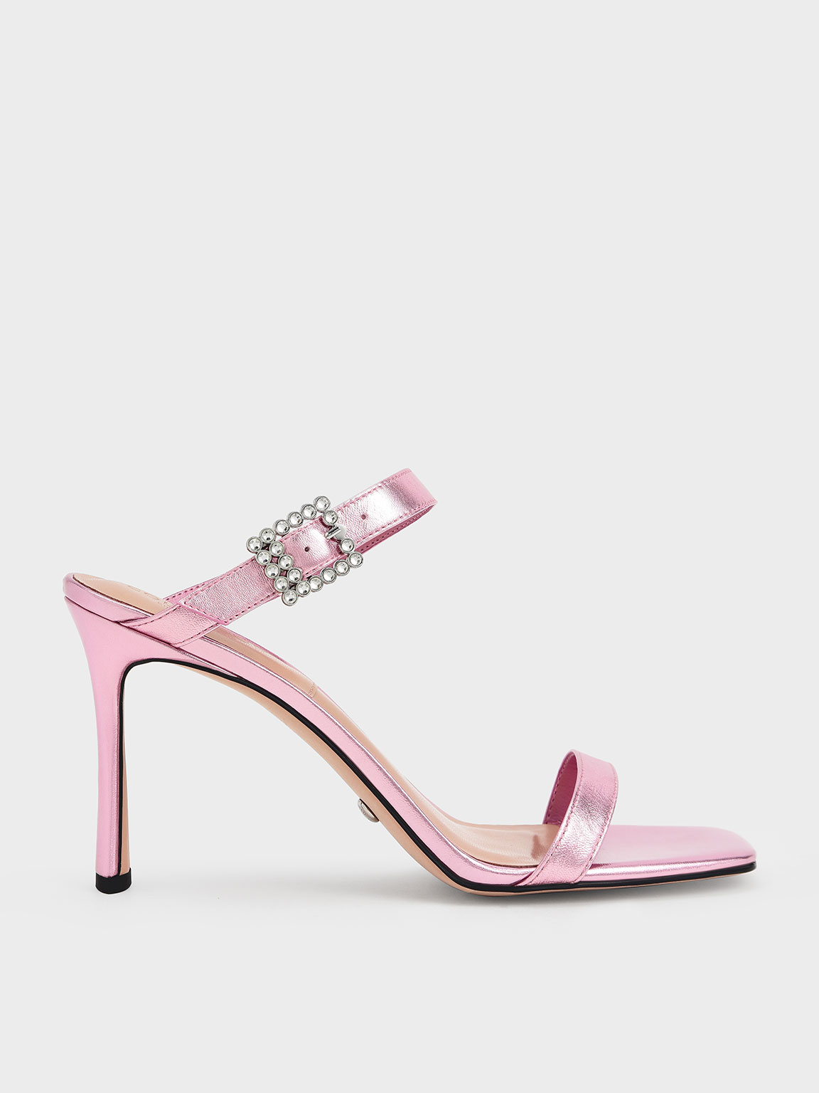 

Leather Gem-Embellished Blade Heel Sandals