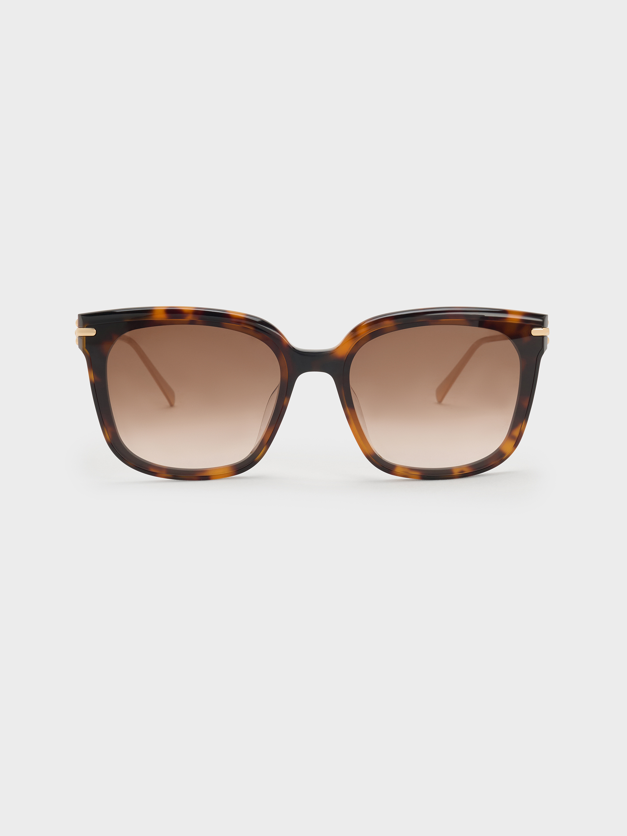 Charles & Keith - Kris Tortoiseshell Chain-Detail Sunglasses