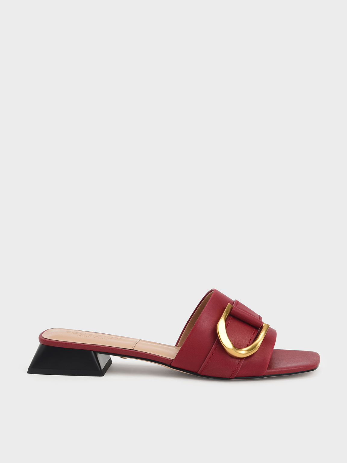 Gabine Buckled Leather Mules