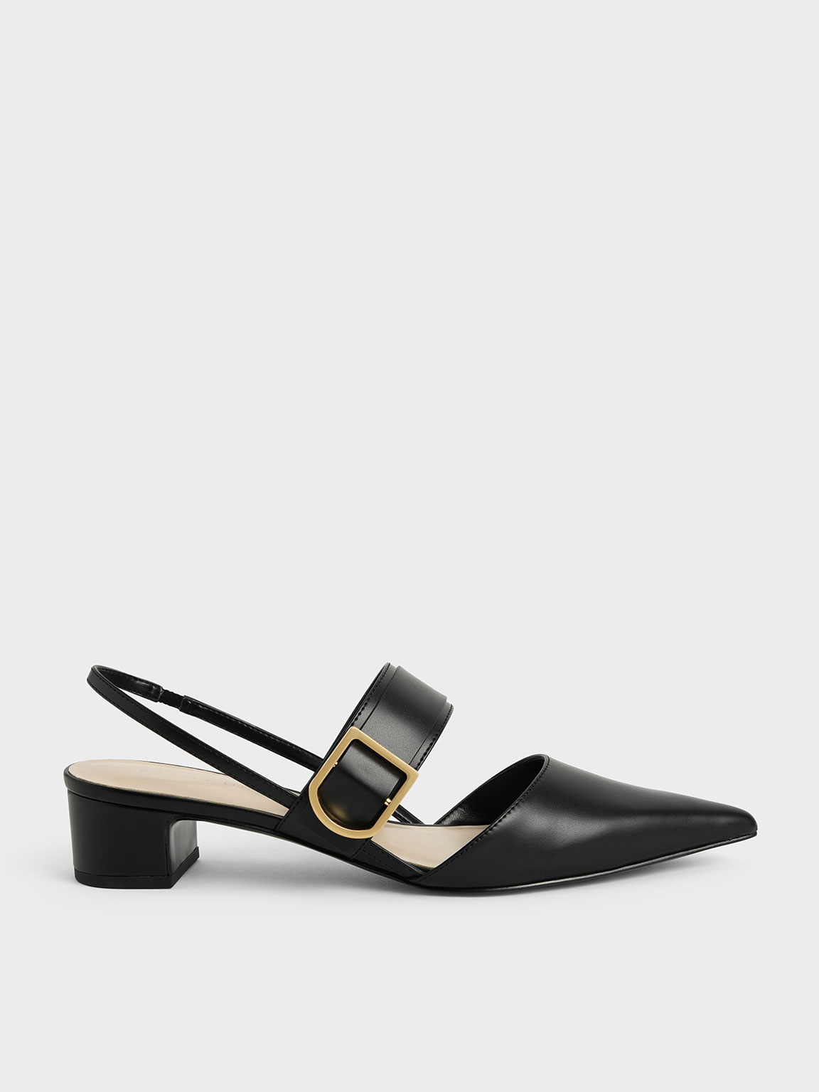 

Buckle Slingback Pumps, Black