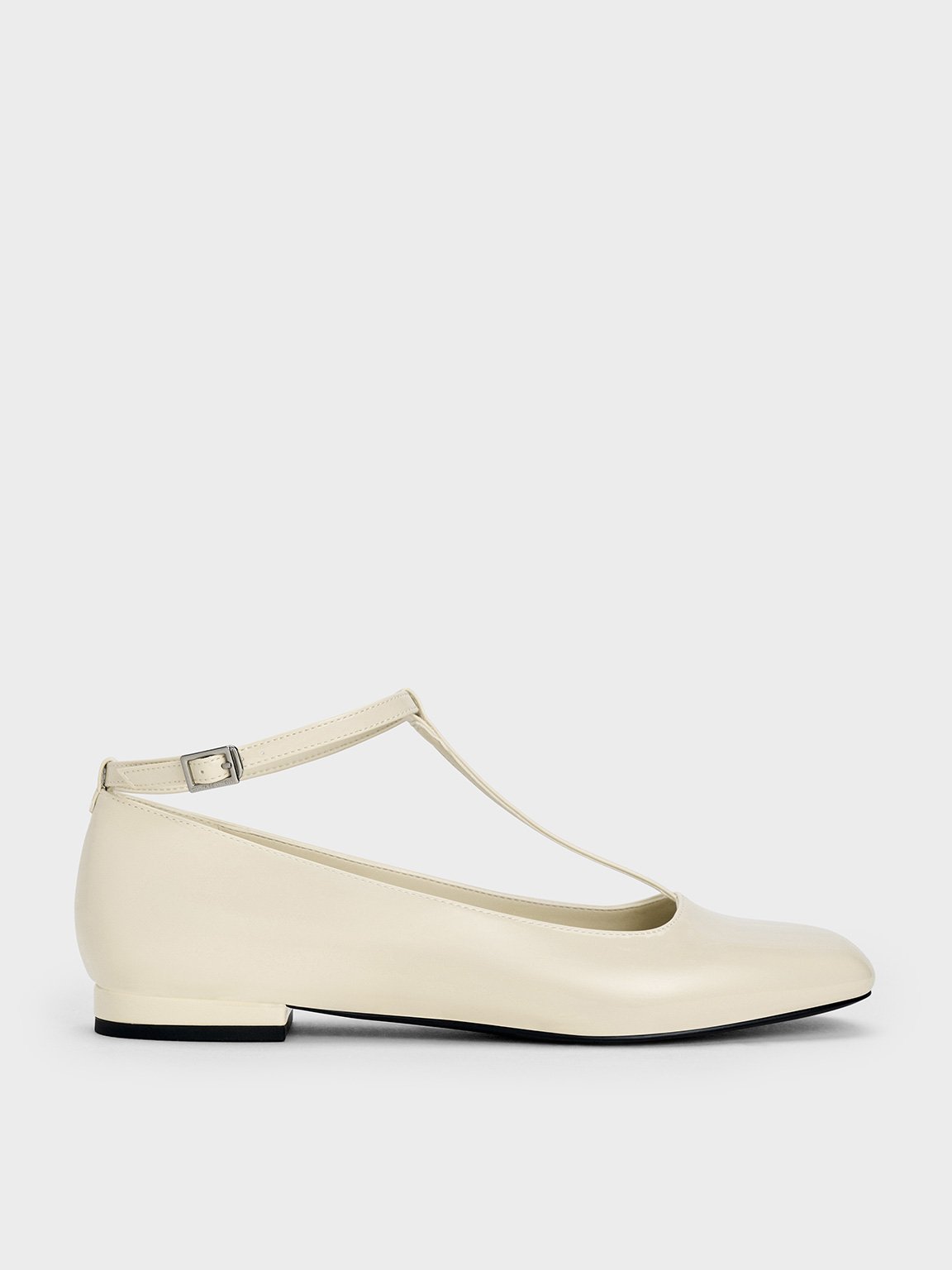 CHARLES & KEITH CHARLES & KEITH - PATENT T-BAR ANKLE-STRAP BALLET FLATS