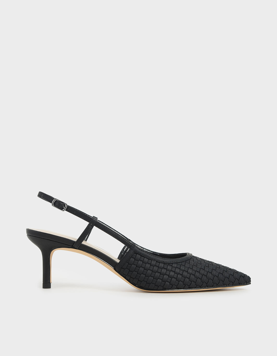 

Woven Slingback Pumps, Black