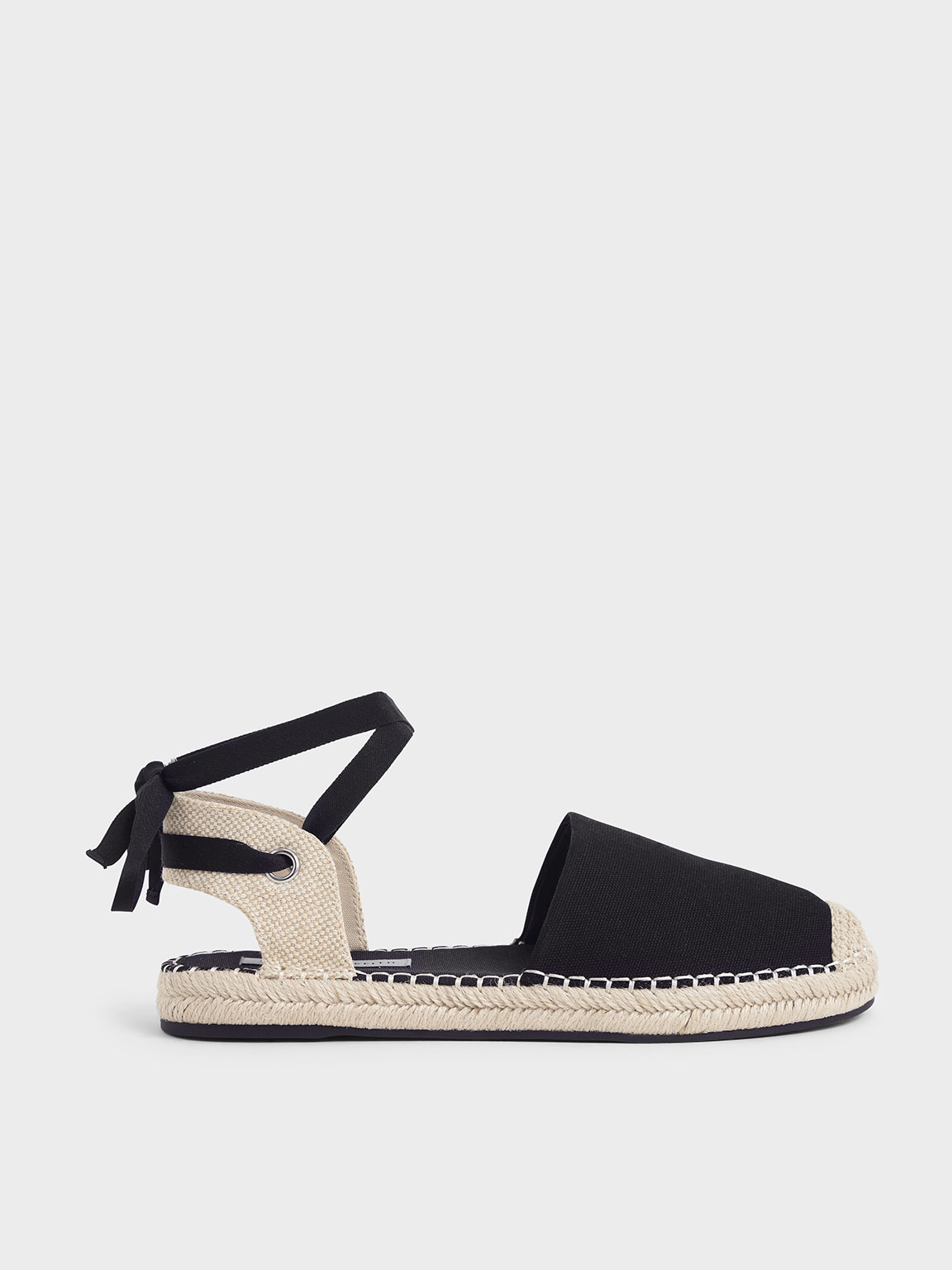 

Tie-Around Espadrille Flats, Black