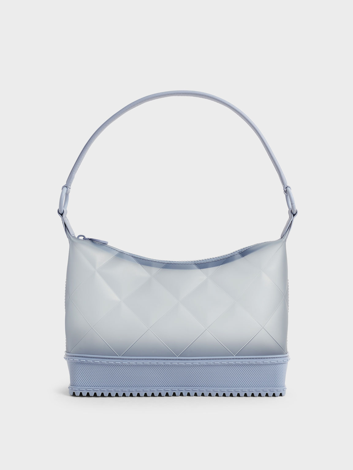 

Graphic Handle Quilted Shoulder Bag, Light blue