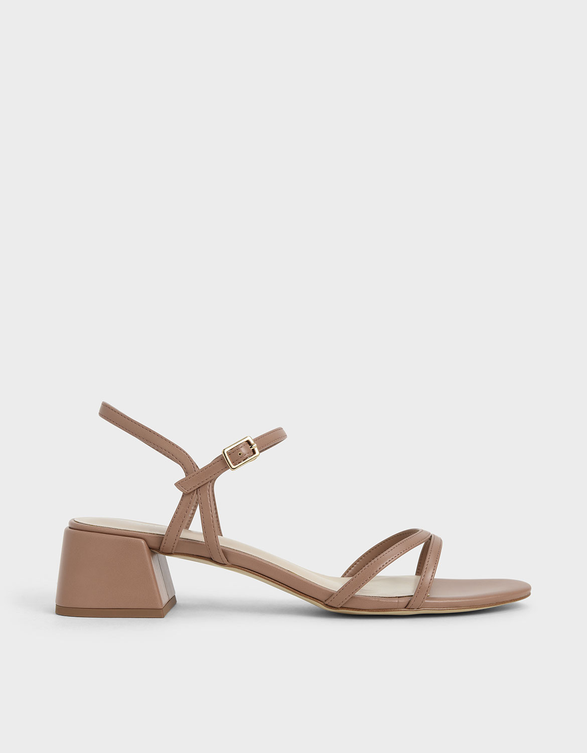 

Strappy Block Heel Sandals, Tan