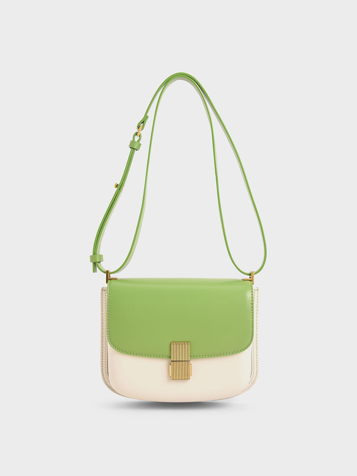 

Metallic Push-Lock Shoulder Bag