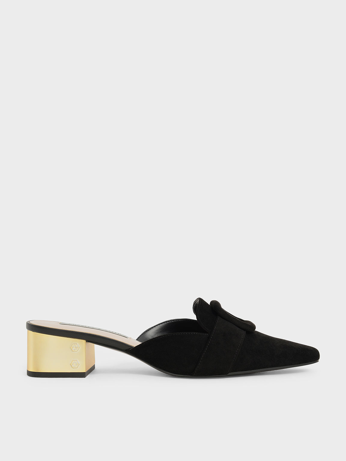 

Textured Buckled Mules