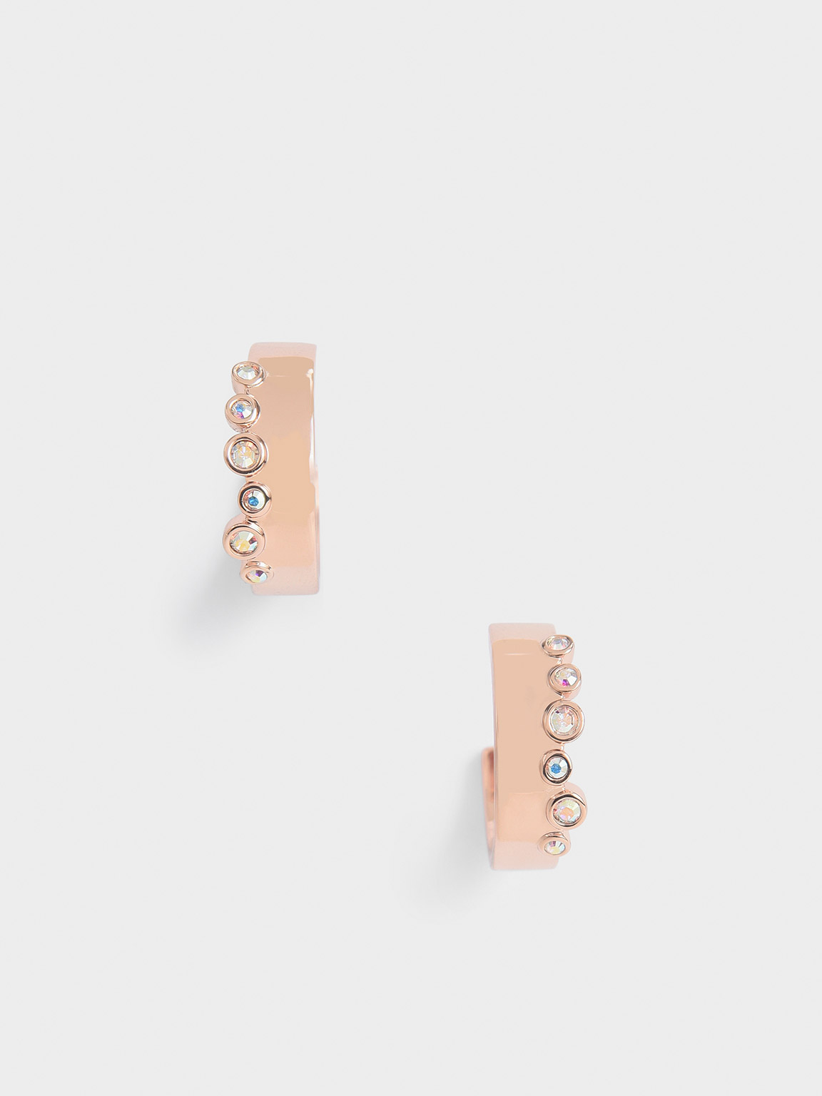 

Swarovski® Crystal Studded Hoop Earrings, Rose gold