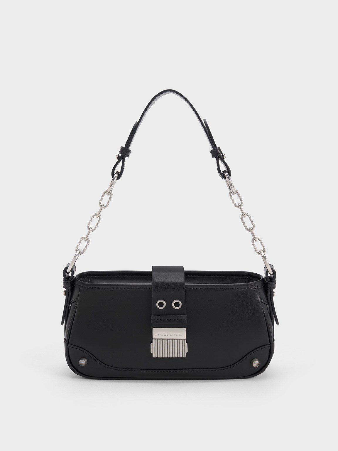 Charles & Keith Winslet Belted Shoulder Bag In Black | ModeSens Charles & Keith Winslet Belted Shoulder Bag In Black | ModeSens