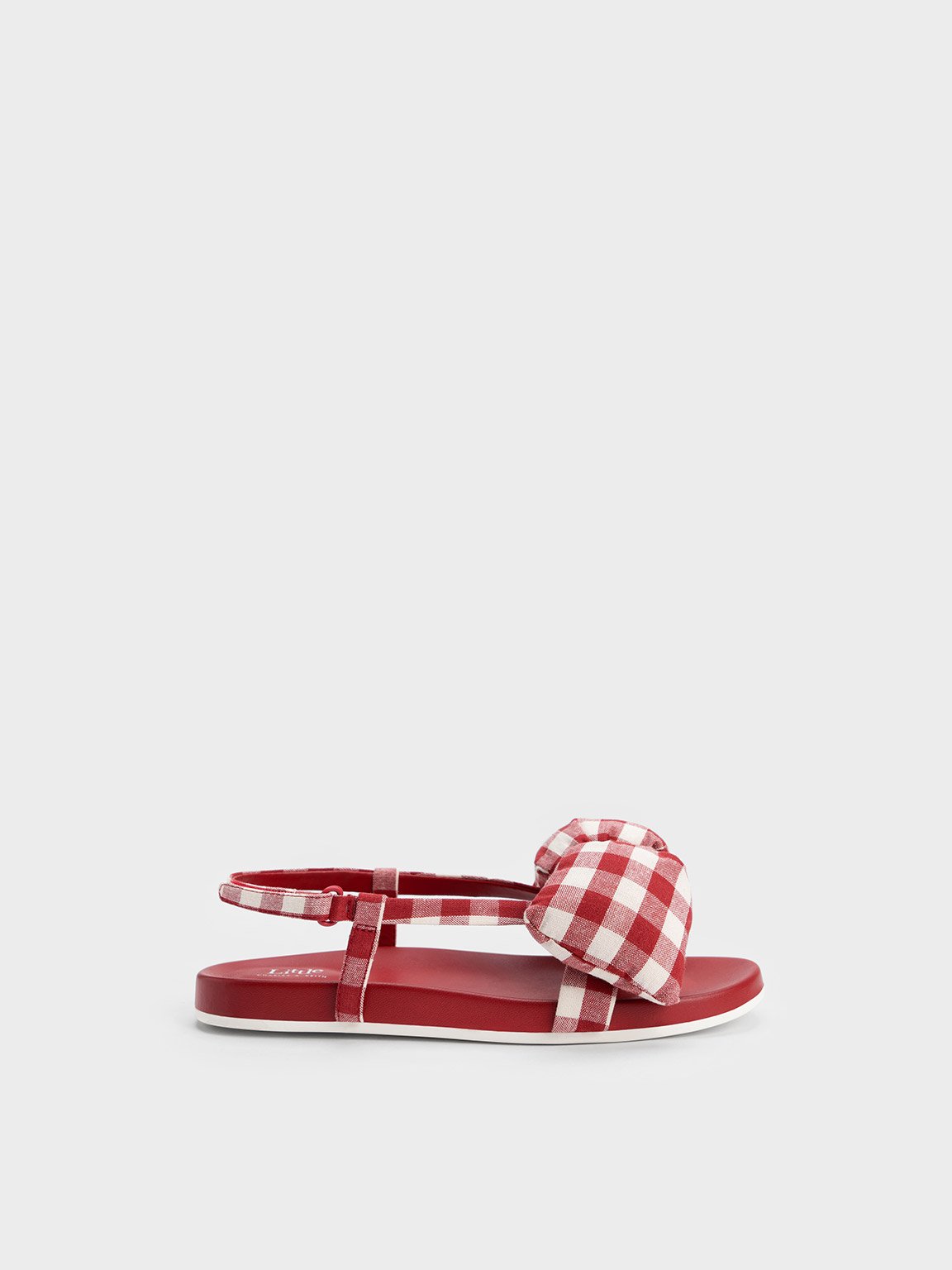Girls’ Checkered Puffy Bow Sandals