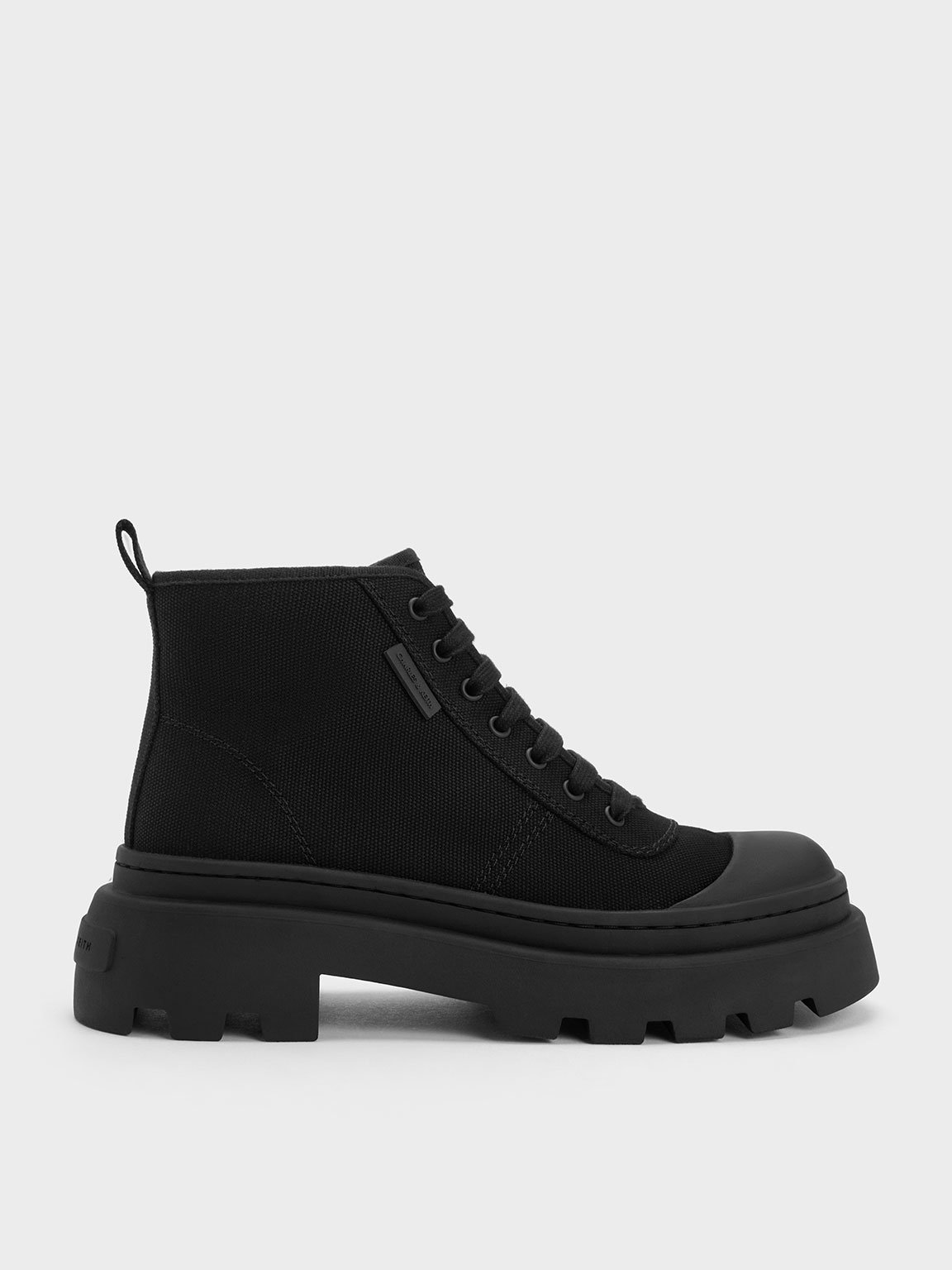 Charles & Keith Canvas High-top Sneakers In Black