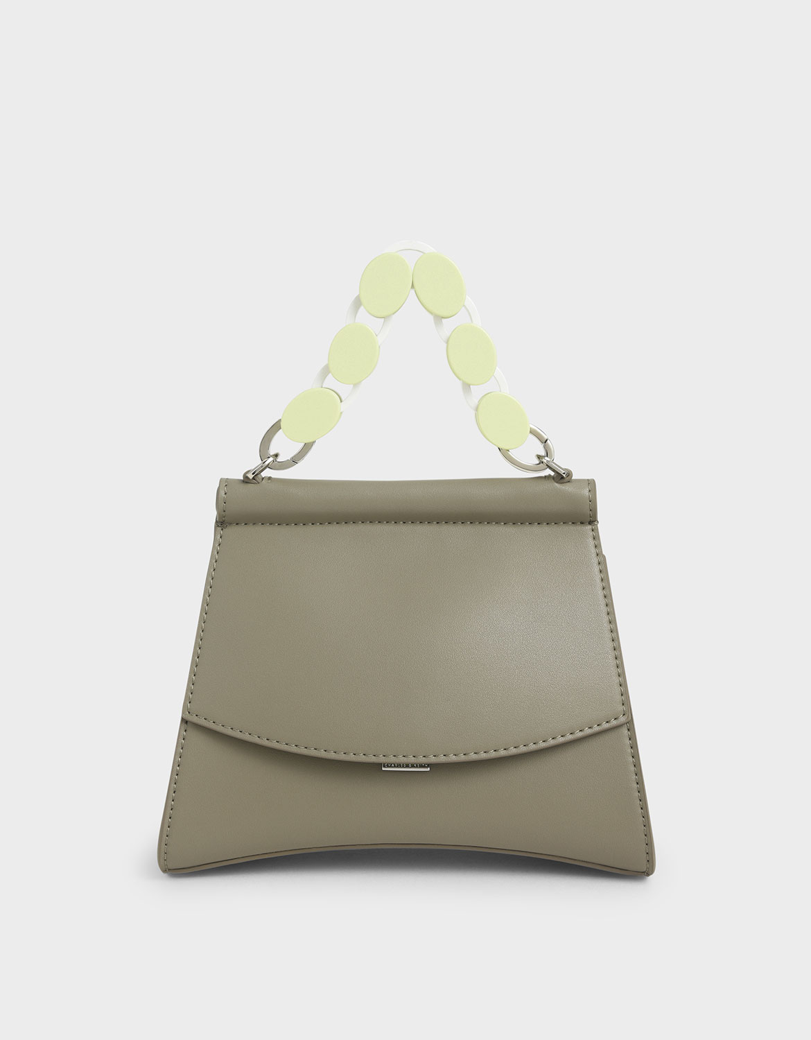 

Acrylic Handle Sculptural Bag, Grey