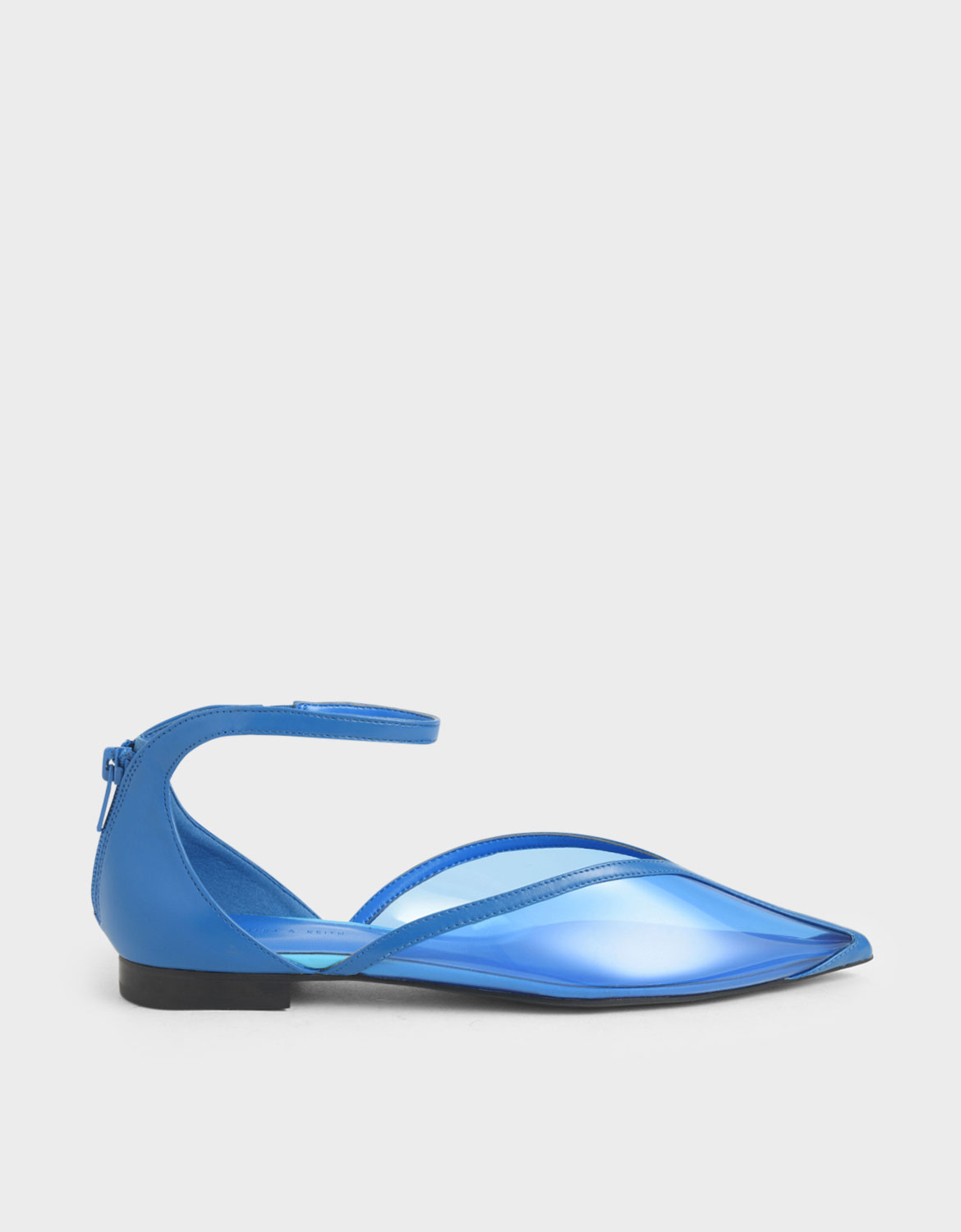 

See-Through Effect Flat Pumps, Blue