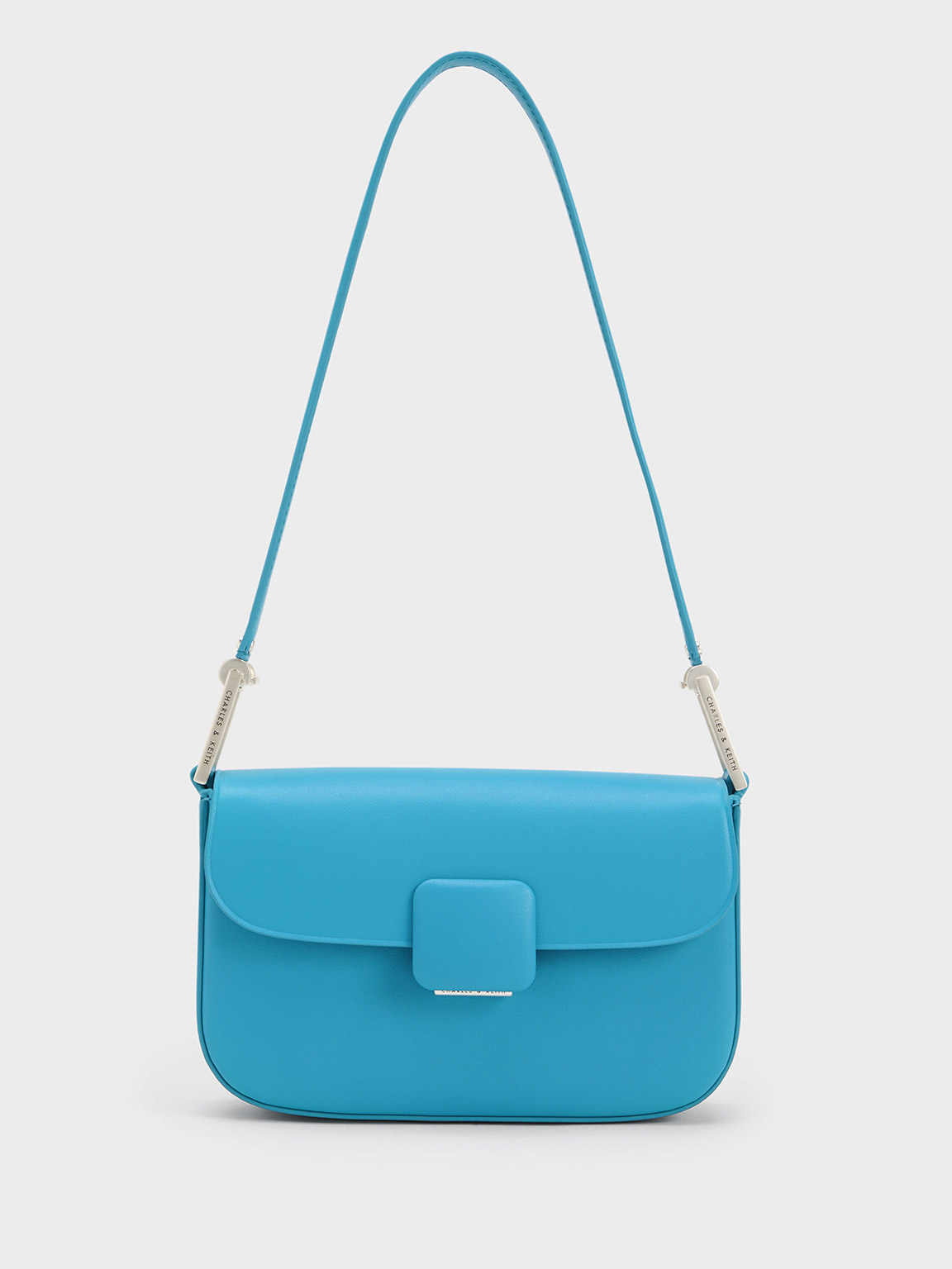 Blue Koa Square Push-Lock Shoulder Bag | CHARLES & KEITH UK