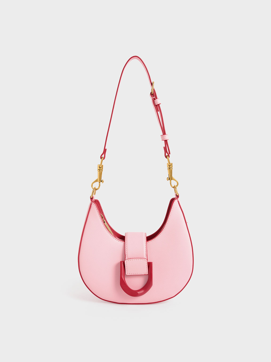 Pink Gabine Belted Hobo Bag | CHARLES &amp; KEITH UK